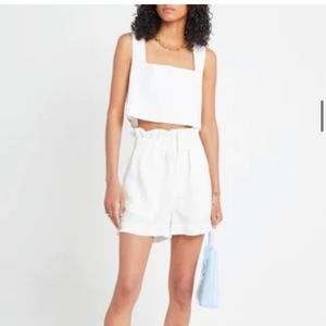 White linen two piece set